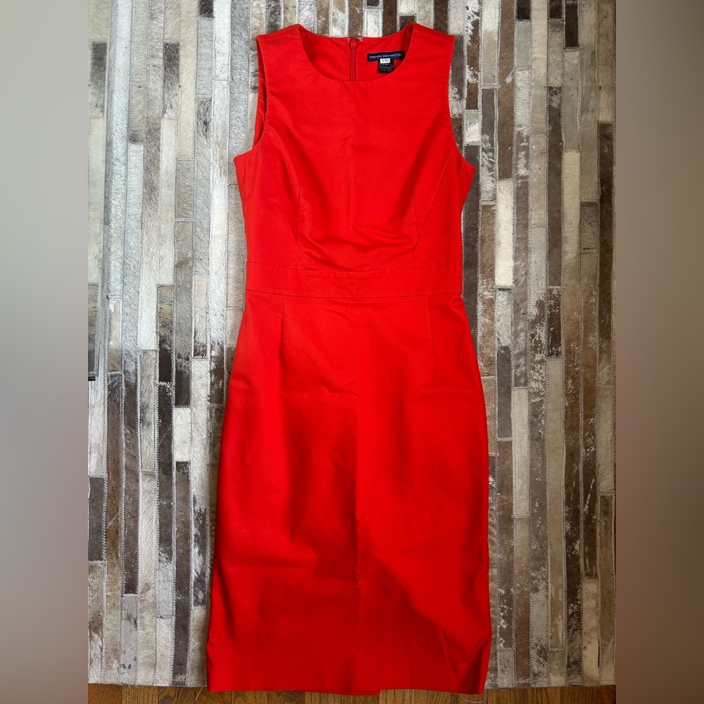 French Connection Red Sheath Midi Dress